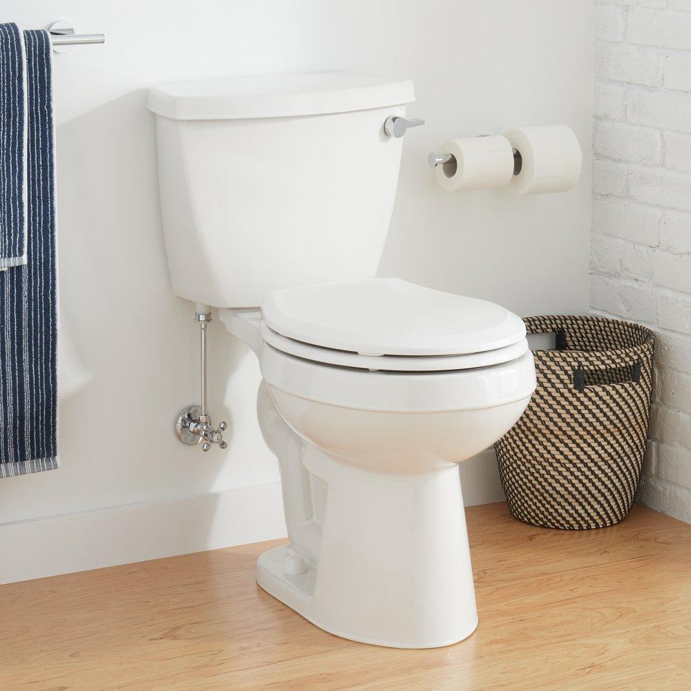 Signature Hardware White Round Two Piece Toilet 