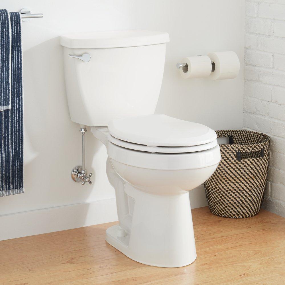 Signature Hardware White Round Two Piece Toilet 