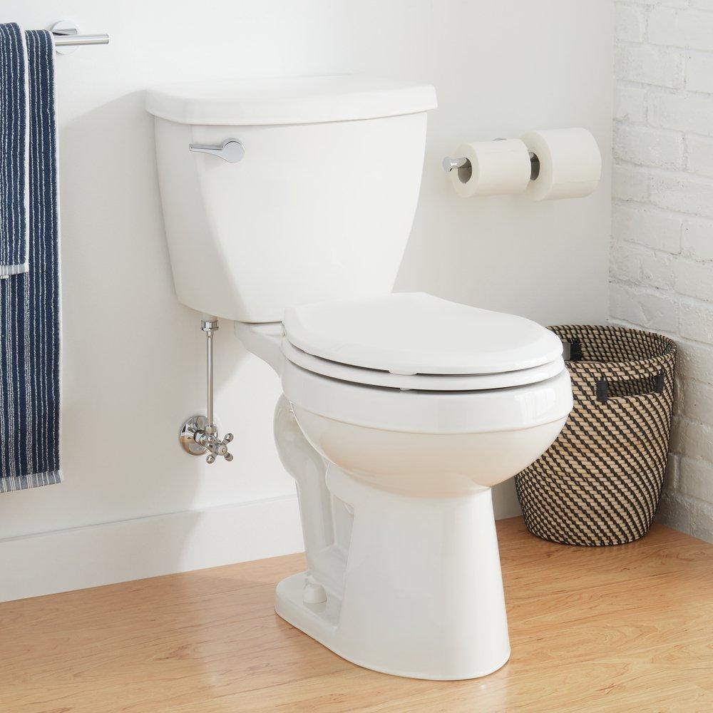 Signature Hardware White Round Two Piece Toilet 