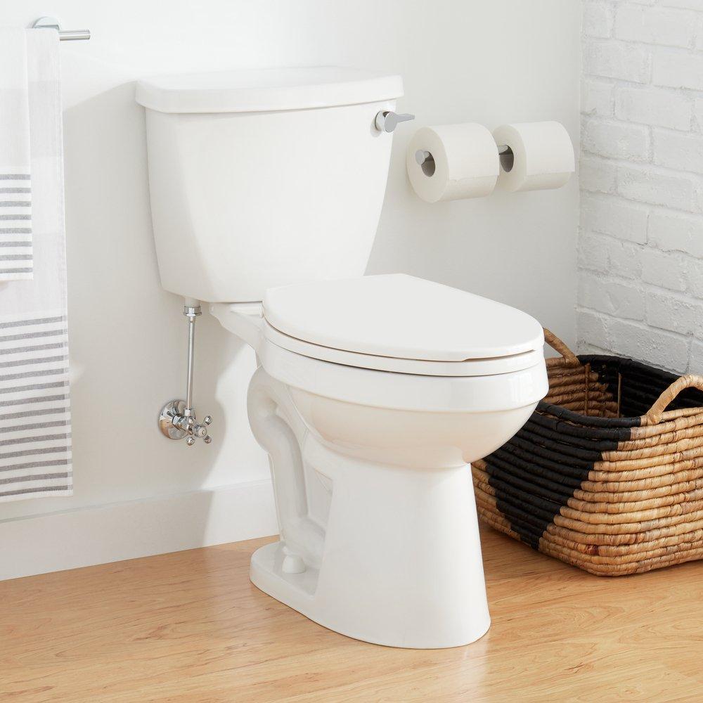 Signature Hardware White Elongated Two Piece Toilet 