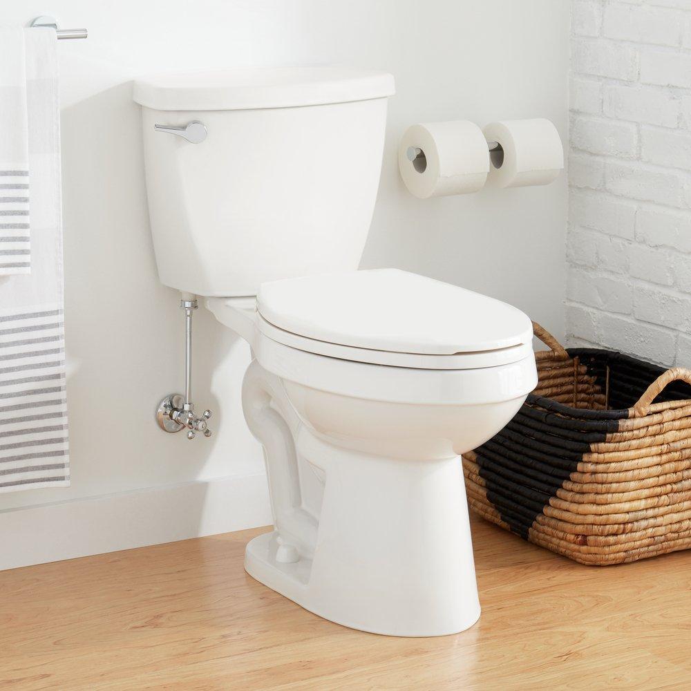 Signature Hardware White Elongated Two Piece Toilet 