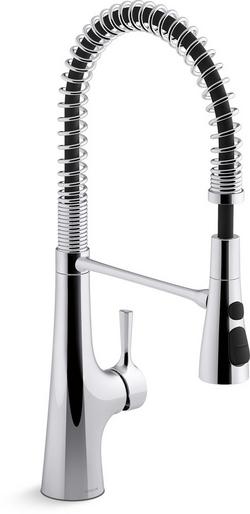 Single Handle Pull Down Kitchen Faucet in Polished Chrome