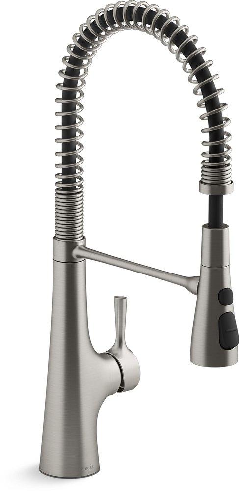 KOHLER Vibrant&reg; Stainless Single Handle Pull Down Kitchen Faucet 