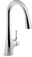 KOHLER Polished Chrome Single Handle Pull Down Kitchen Faucet 