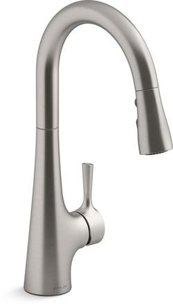 Single Handle Pull Down Kitchen Faucet in Vibrant® Stainless