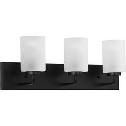 3-Light Transitional Bathroom Vanity Light Fixture in Matte Black