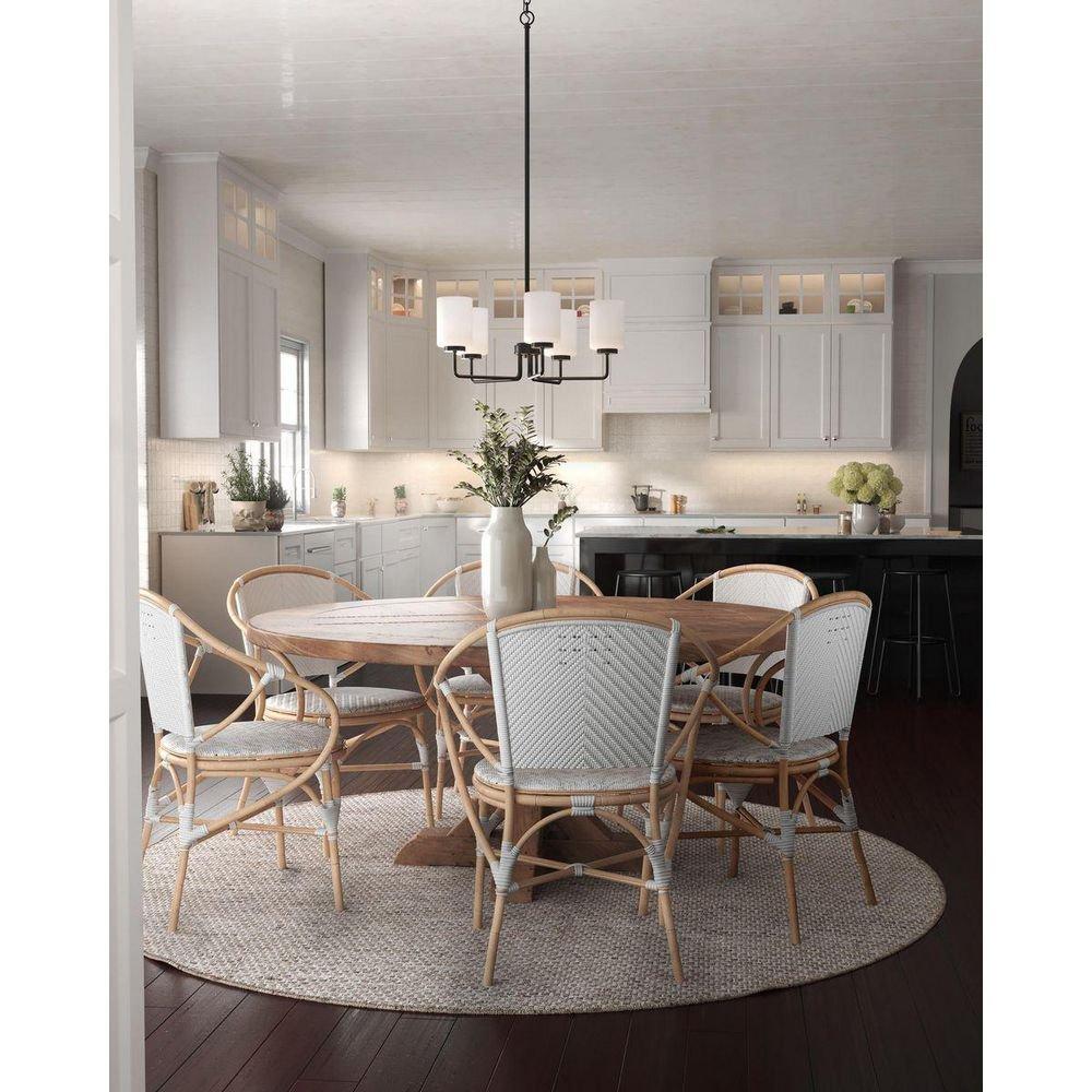 Progress Lighting Matte Black 66 in. 100W 5-Light 1-Tier Incandescent Chandelier 