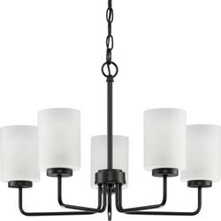 66 in. 100W 5-Light 1-Tier Incandescent Chandelier in Matte Black