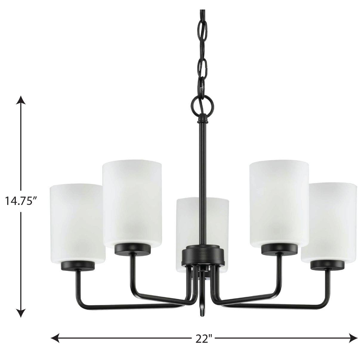 Progress Lighting Matte Black 66 in. 100W 5-Light 1-Tier Incandescent Chandelier 