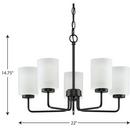 Progress Lighting Matte Black 66 in. 100W 5-Light 1-Tier Incandescent Chandelier 