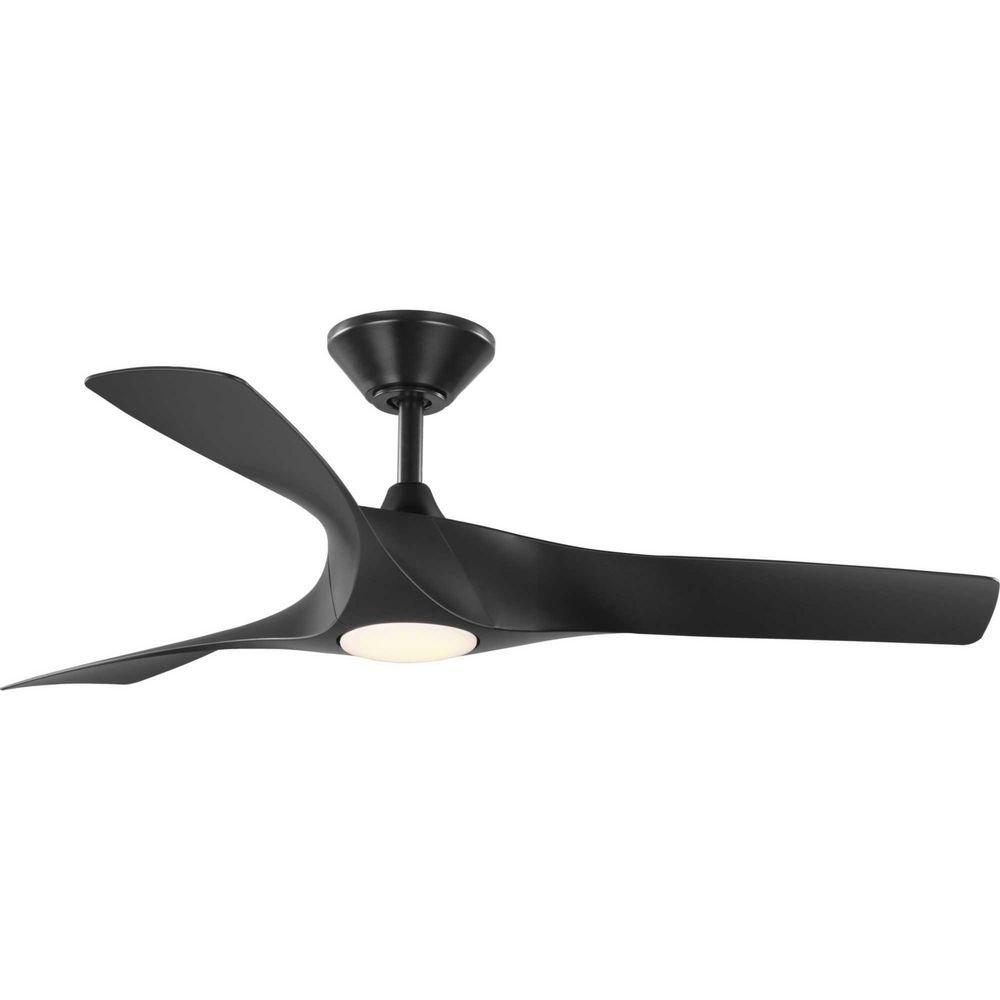 Progress Lighting Black 52 in. 3-Blade Indoor or Outdoor Ceiling Fan 