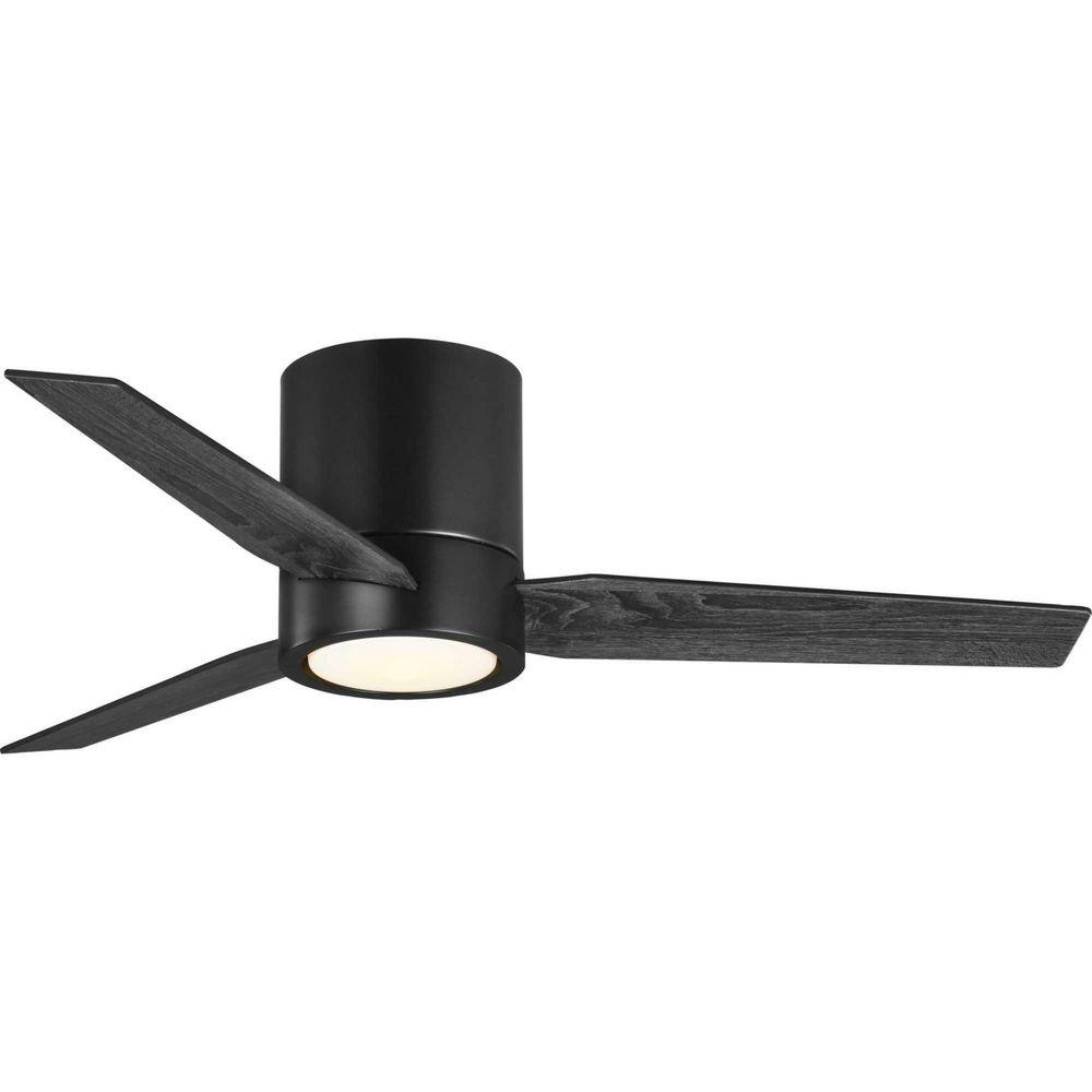 Progress Lighting Matte Black 44 in. 3-Blade Indoor Ceiling Fan 