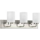 3-light Transitional Bathroom Vanity Light in Brushed Nickel