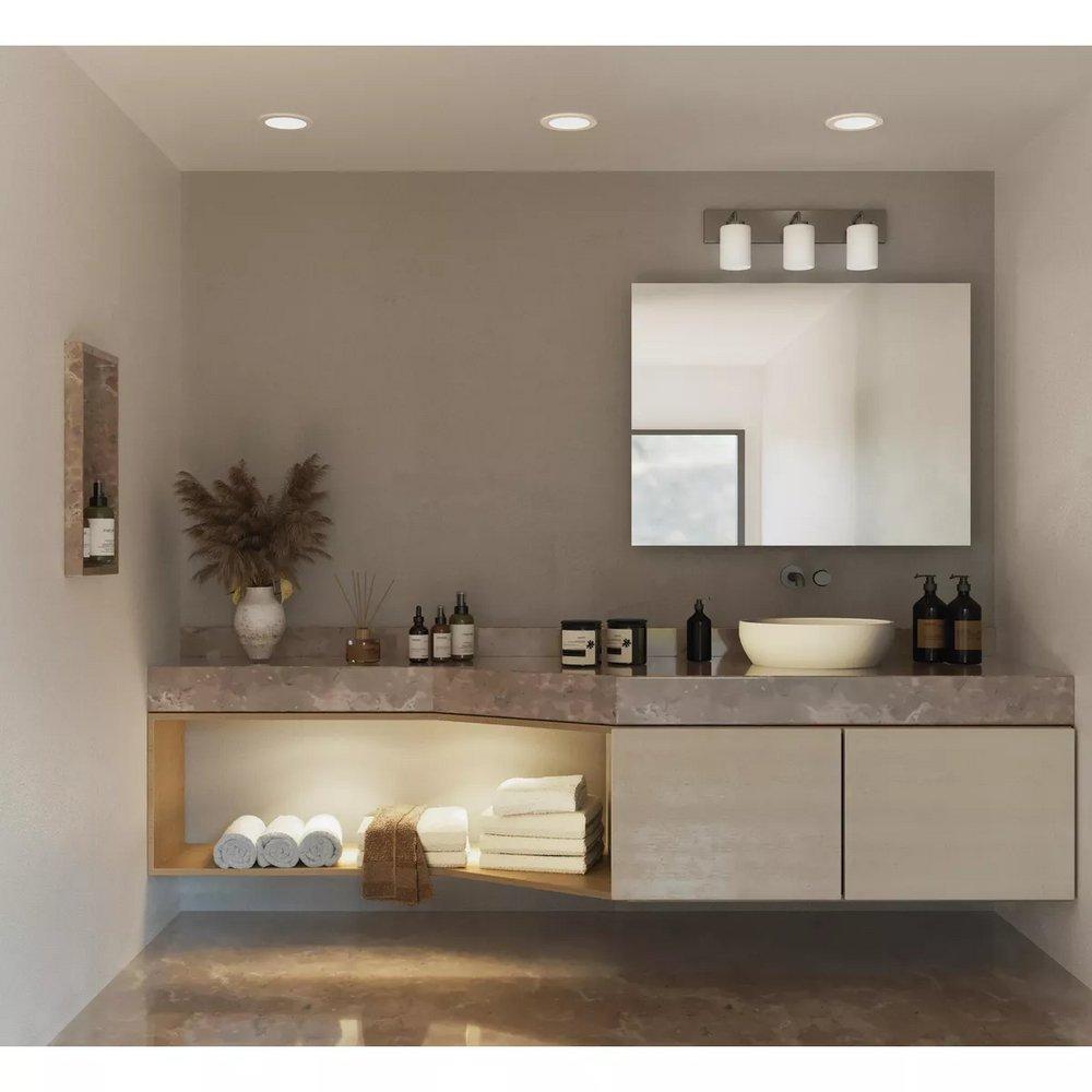 *CVR* 3-LIGHT BRUSHED NICKEL TRANSI 