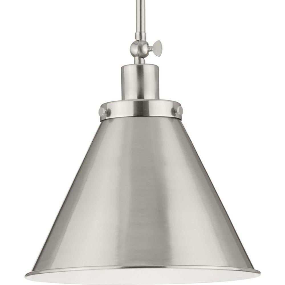 Progress Lighting Brushed Nickel 100W 1-Light Medium E-26 Incandescent Pendant Light 