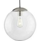 60W 1-Light Medium E-26 Incandescent Pendant Light in Brushed Nickel