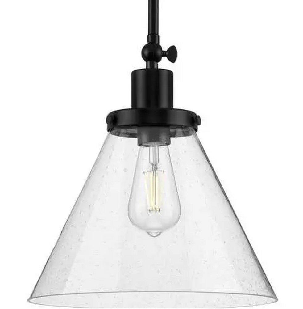 Progress Lighting Matte Black 100W 1-Light Medium E-26 Incandescent Pendant Light 