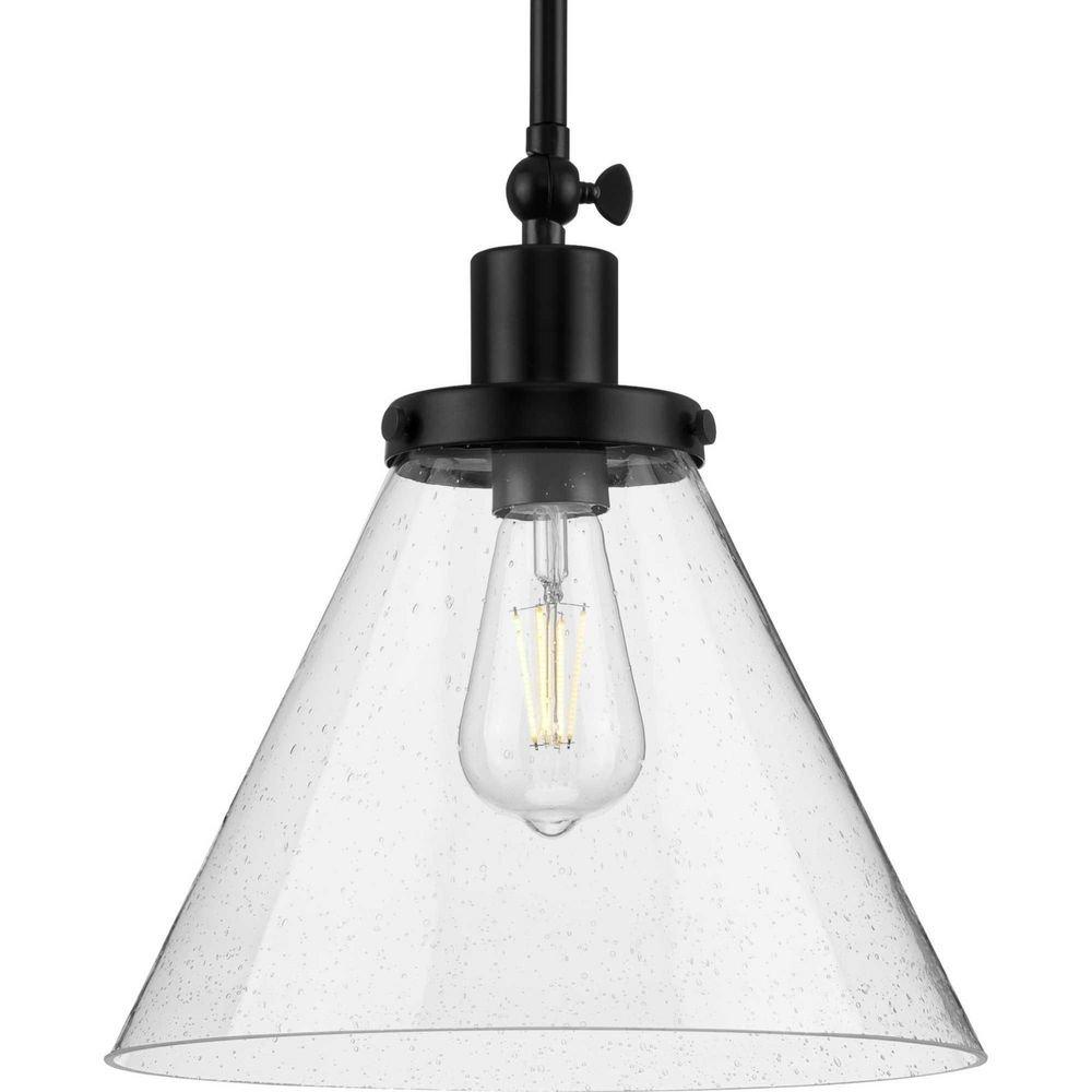 Progress Lighting Matte Black 100W 1-Light Medium E-26 Incandescent Pendant Light 