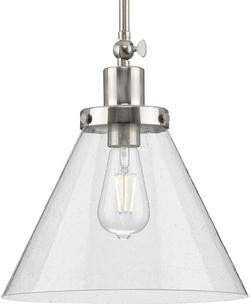 100W 1-Light Medium E-26 Incandescent Pendant Light in Brushed Nickel