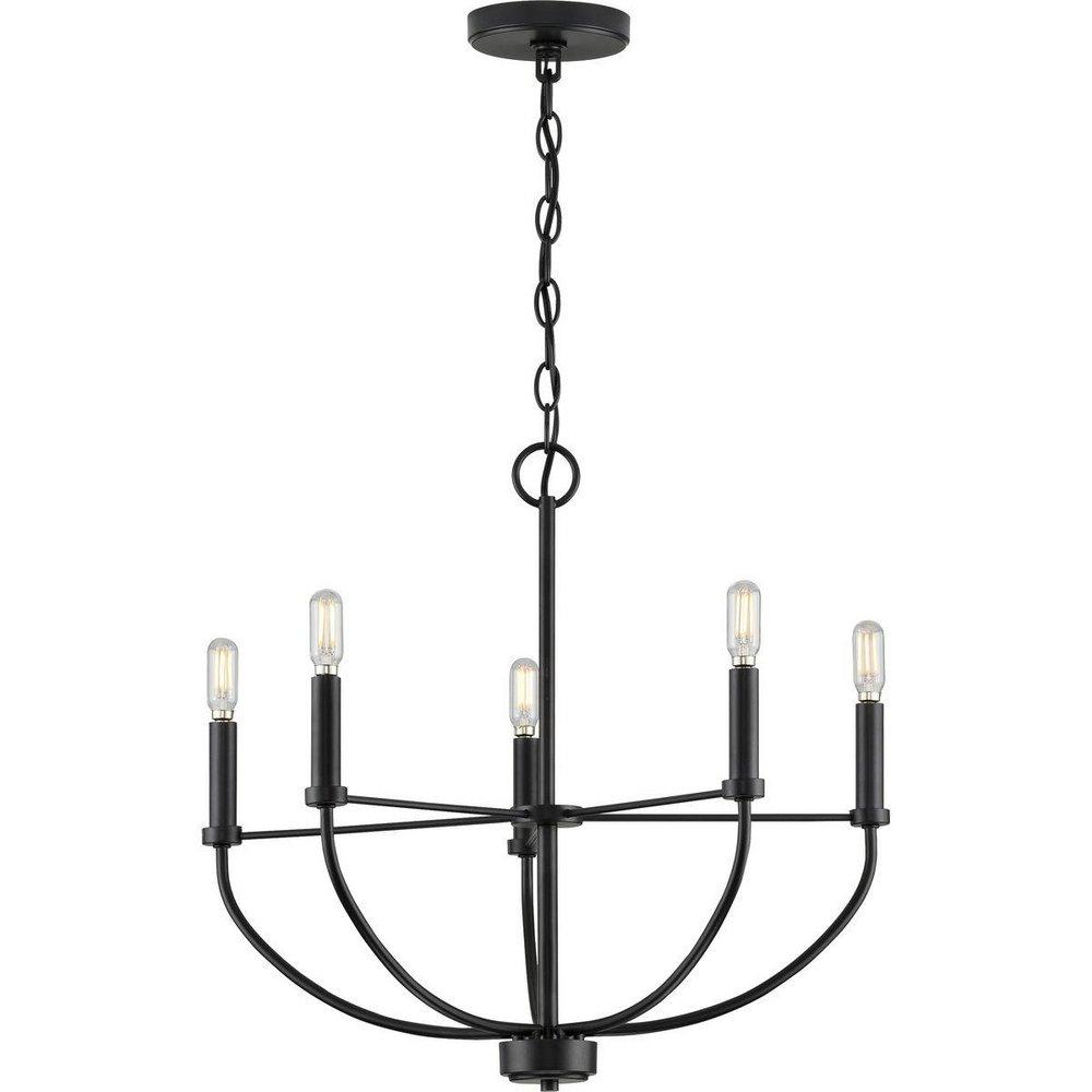 *CVR* 5-LIGHT MATTE BLACK FARMHOUSE 