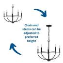 *CVR* 5-LIGHT MATTE BLACK FARMHOUSE 