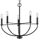 *CVR* 5-LIGHT MATTE BLACK FARMHOUSE 