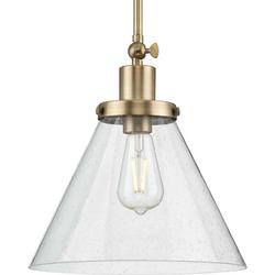 100W 1-Light Medium E-26 Incandescent Pendant Light in Vintage Brass