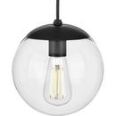 1-Light Modern Small Hanging Pendant Light in Matte Black