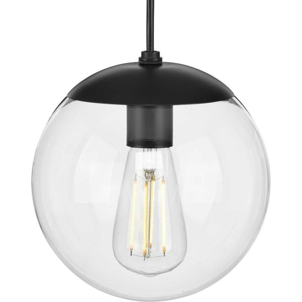 1-Light Modern Small Hanging Pendant Light in Matte Black 