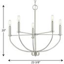 Progress Lighting Brushed Nickel 95 in. 60W 5-Light 1-Tier Incandescent Chandelier 