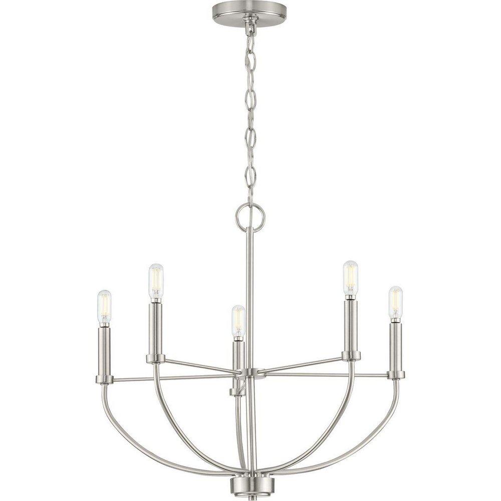 *CVR* 5-LIGHT BRUSHED NICKEL FARMHO 