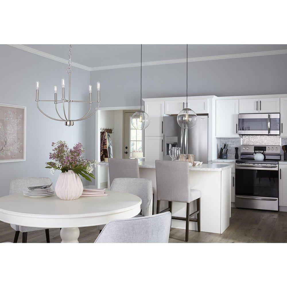 *CVR* 5-LIGHT BRUSHED NICKEL FARMHO 