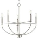 Progress Lighting Brushed Nickel 95 in. 60W 5-Light 1-Tier Incandescent Chandelier 