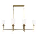 60W 6-Light Candelabra E-12 Incandescent Pendant in Aged Brass