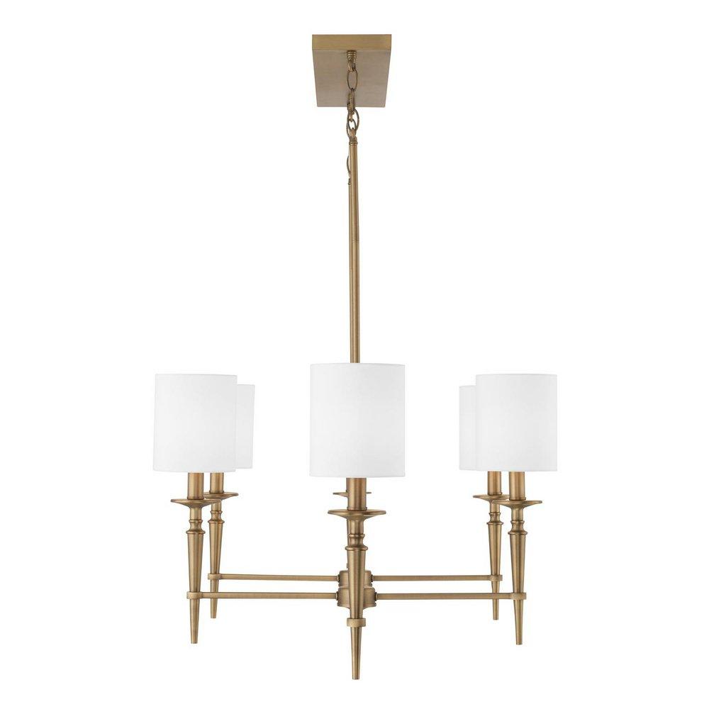 Capital Lighting Aged Brass 60W 6-Light Candelabra E-12 Incandescent Pendant 