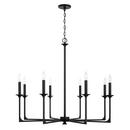 37-3/4 x 159-1/2 in. 60W 8-Light 1-Tier Incandescent Chandelier in Black Iron