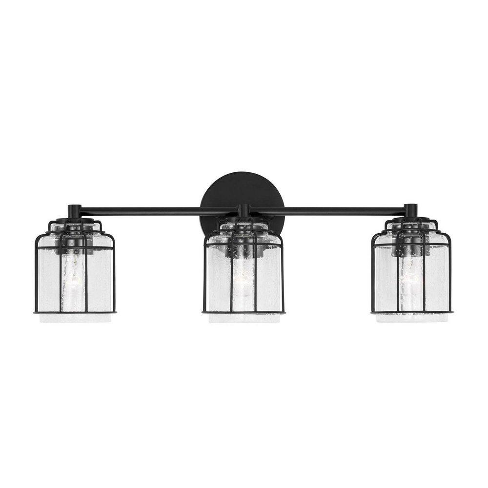 Capital Lighting Matte Black 100W 3-Light Medium E-26 Vanity Fixture 