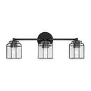 Capital Lighting Matte Black 100W 3-Light Medium E-26 Vanity Fixture 