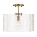 Capital Lighting Aged Brass 100W 1-Light Medium Incandescent Semi-Flush Mount Ceiling Fixture 