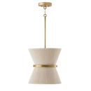 Capital Lighting Bleached Natural Rope/Patinaed Brass 100W 1-Light Medium E-26 Incandescent Pendant Light 