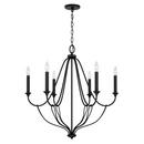 29-1/2 x 30 in. 360W 6-Light Incandescent Chandelier in Black Iron