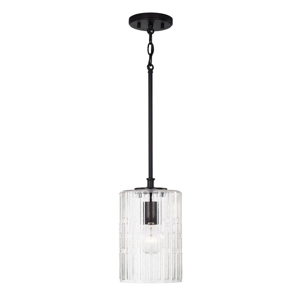 Capital Lighting Matte Black 100W 1-Light Medium E-26 Pendant 