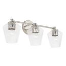 100W 3-Light Medium E-26 Vanity Fixture in Polished Nickel