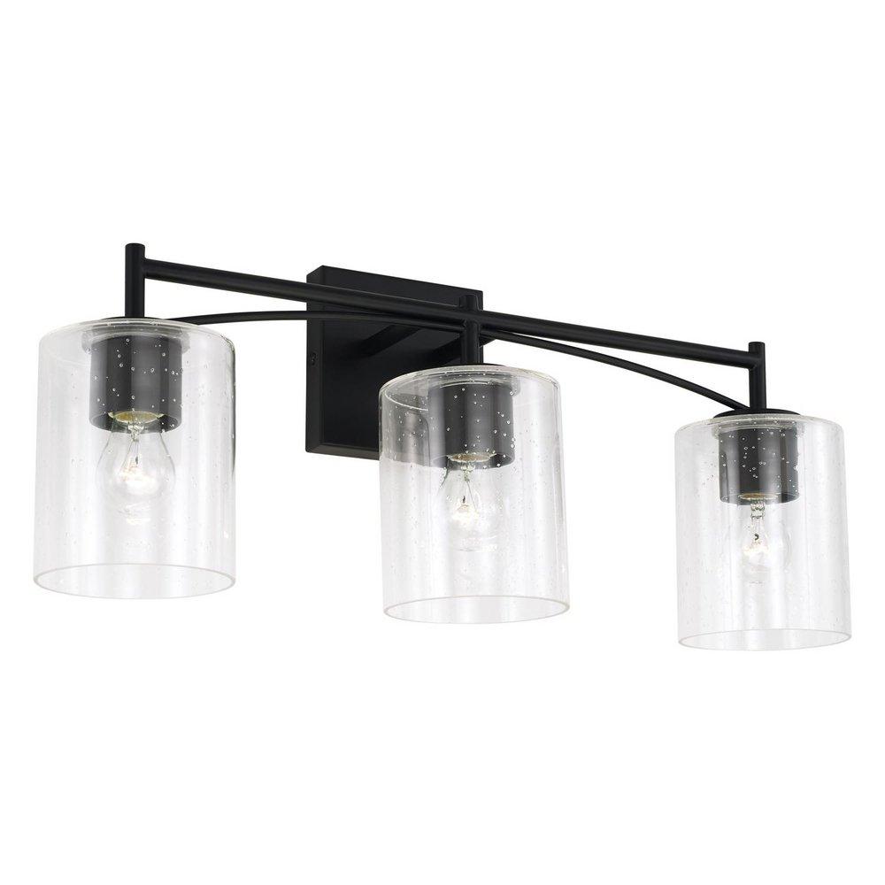 Capital Lighting Matte Black 100W 3-Light Medium E-26 Vanity Fixture 