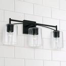 Capital Lighting Matte Black 100W 3-Light Medium E-26 Vanity Fixture 