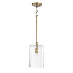 100W 1-Light Medium E-26 Incandescent Pendant in Aged Brass