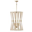 Capital Lighting Bleached Natural Rope/Patinaed Brass 60W 4-Light Candelabra Foyer Lighting 