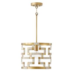 100W 1-Light Medium E-26 Incandescent Pendant in Bleached Natural Jute with Patinaed Brass