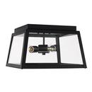 Capital Lighting Black 60W 3-Light Incandescent Flush Mount Outdoor Ceiling Fixture 