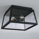 Capital Lighting Black 60W 3-Light Incandescent Flush Mount Outdoor Ceiling Fixture 